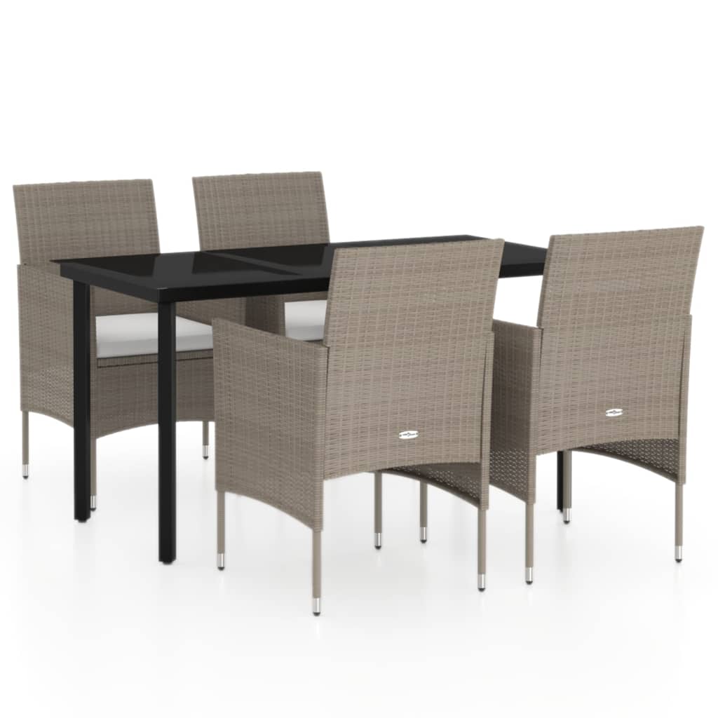 8720286912690_a_en_hd_1 vidaXL 5 Piece Garden Dining Set with Cushions Beige and Black - Image 2