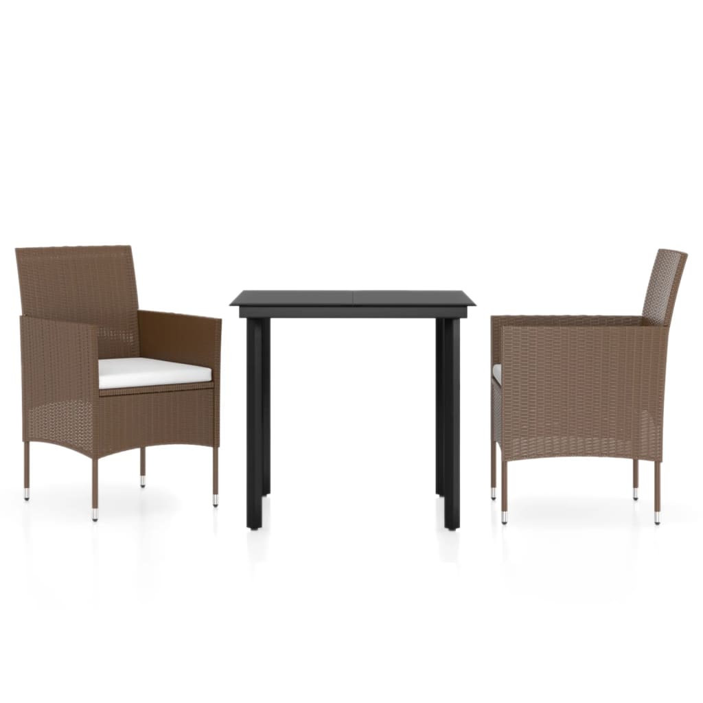 8720286912737_a_en_hd_1 vidaXL 3 Piece Garden Dining Set with Cushions Brown and Black - Image 2