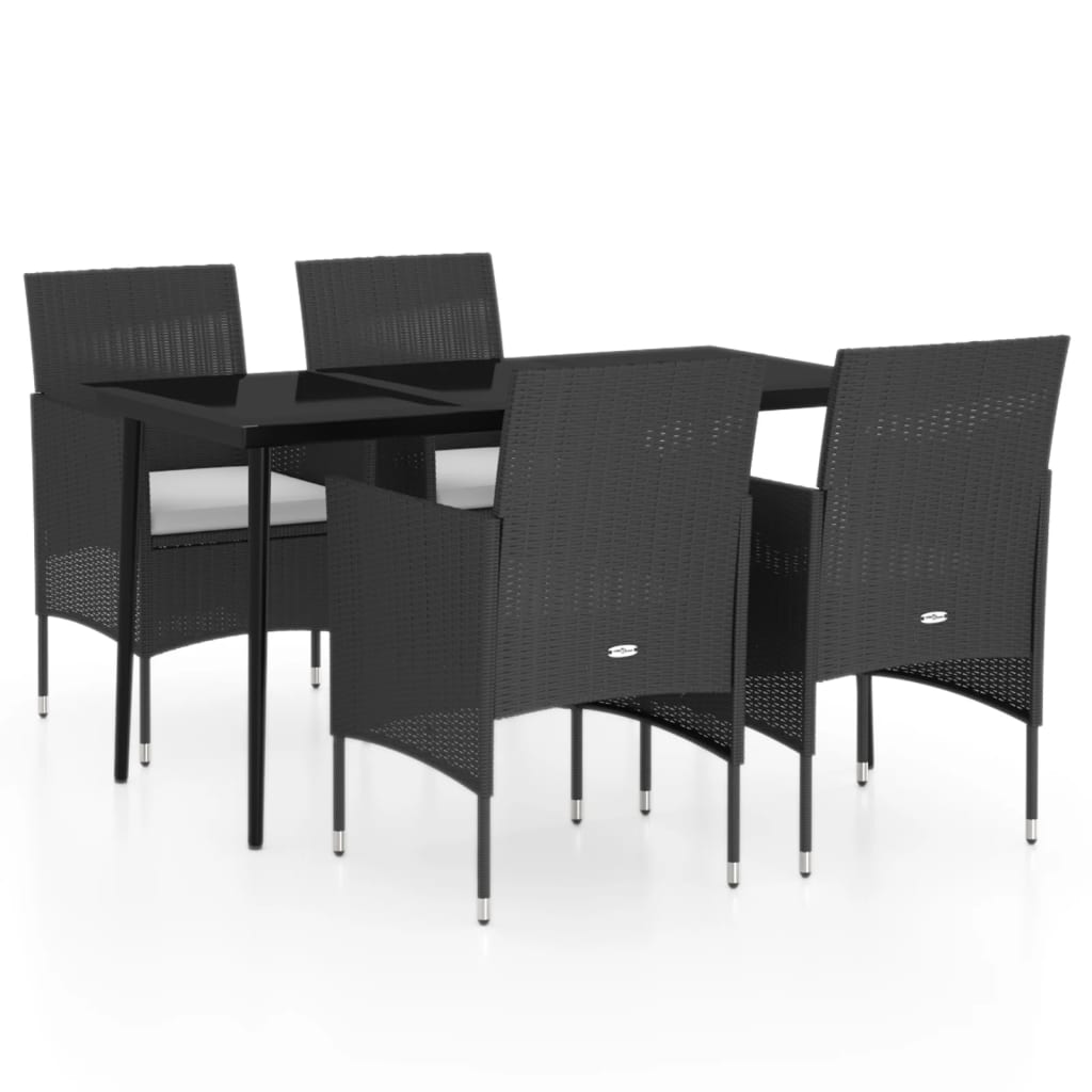 8720286912812_a_en_hd_1 vidaXL 5 Piece Garden Dining Set with Cushions Black - Image 2