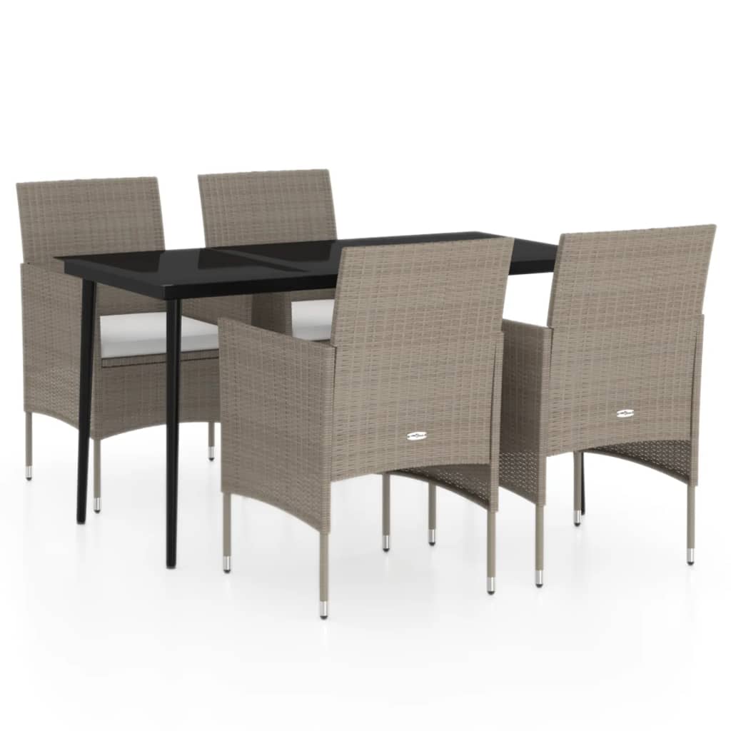 8720286912935_a_en_hd_1 vidaXL 5 Piece Garden Dining Set with Cushions Beige and Black - Image 2