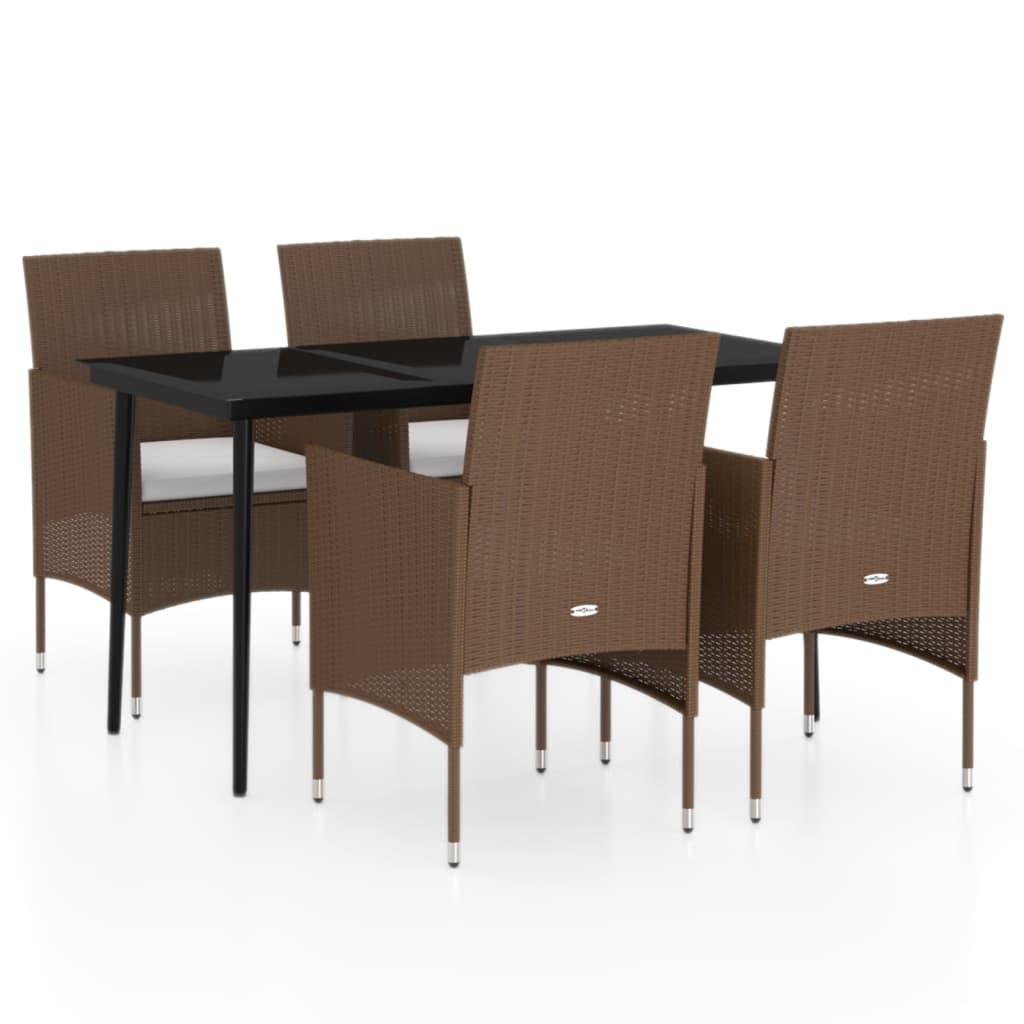8720286912997_a_en_hd_1 vidaXL 5 Piece Garden Dining Set with Cushions Brown and Black - Image 2