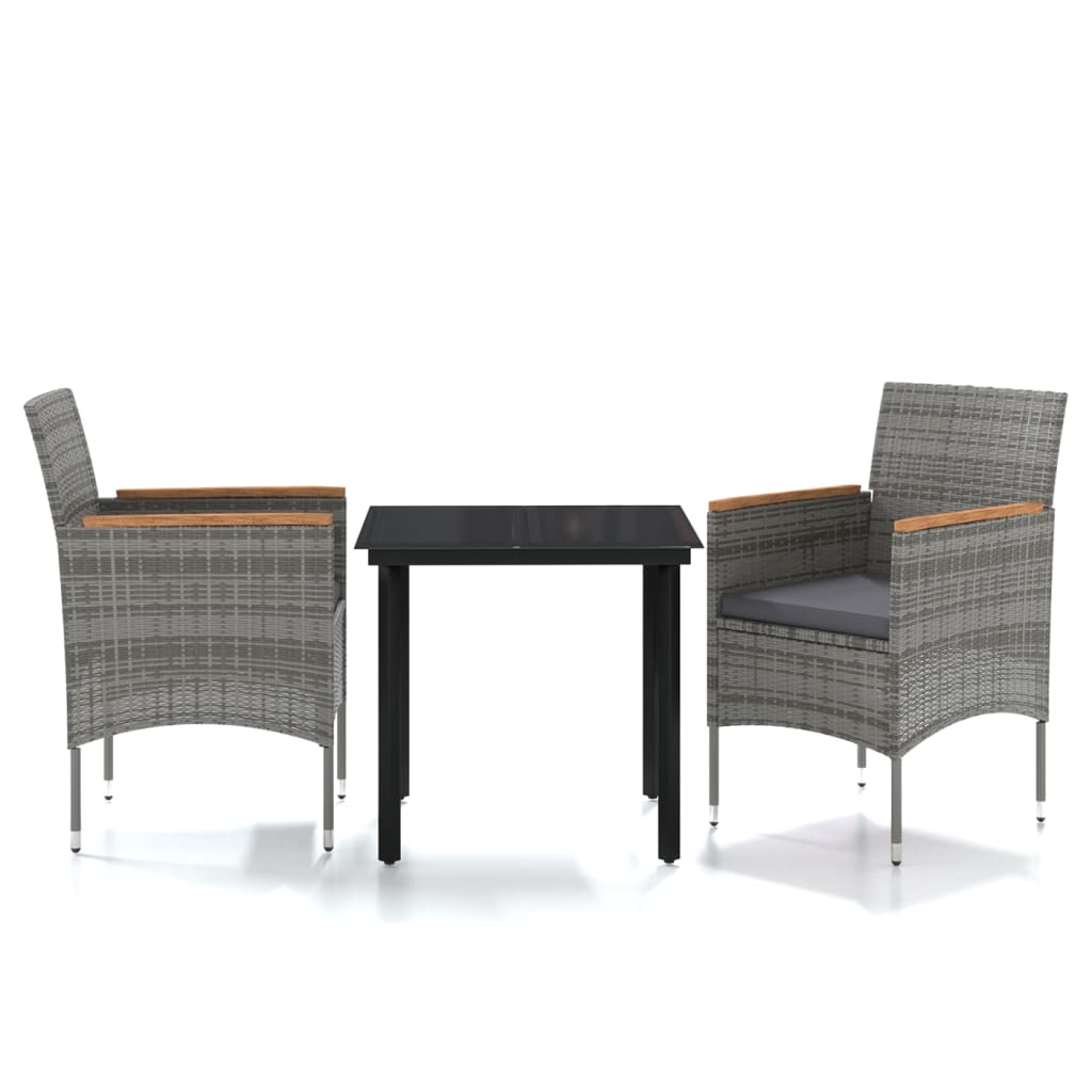 8720286913093_a_en_hd_1 vidaXL 3 Piece Outdoor Dining Set with Cushions Grey and Black - Image 2
