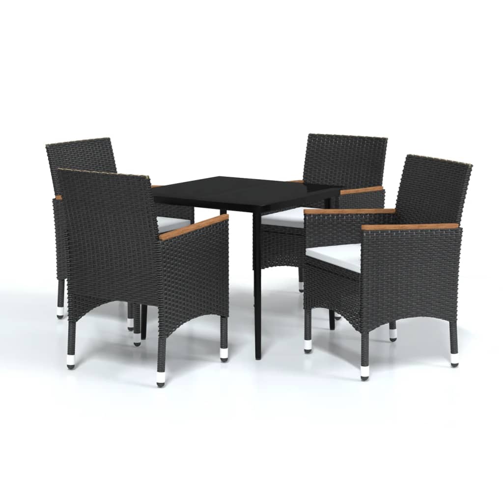 8720286913161_a_en_hd_1 vidaXL 5 Piece Garden Dining Set with Cushions Black - Image 2
