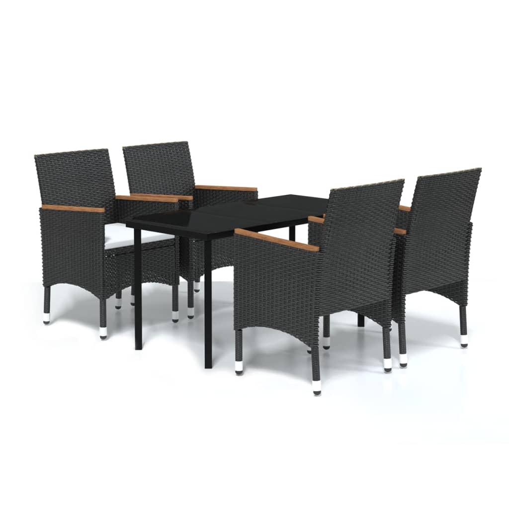 8720286913178_a_en_hd_1 vidaXL 5 Piece Garden Dining Set with Cushions Black - Image 2