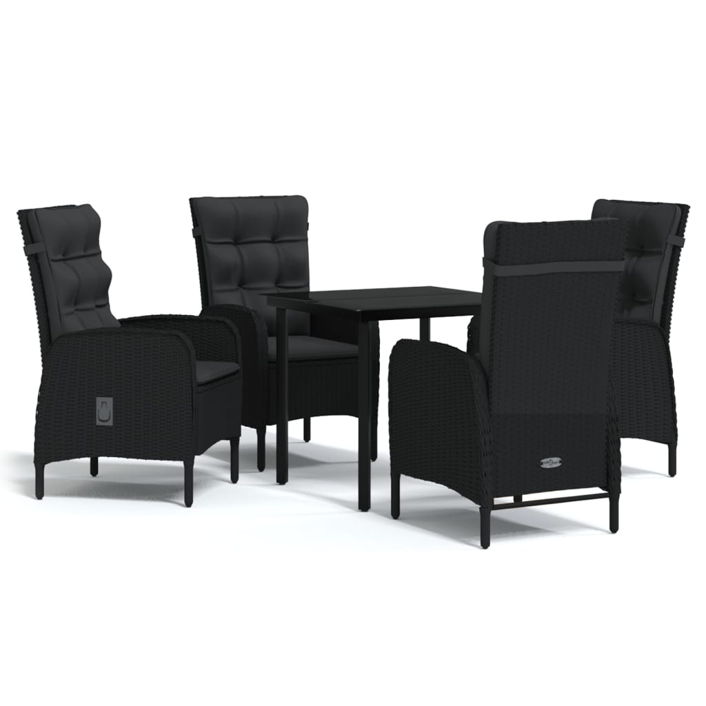8720286913284_a_en_hd_1 vidaXL 5 Piece Garden Dining Set with Cushions Black - Image 2