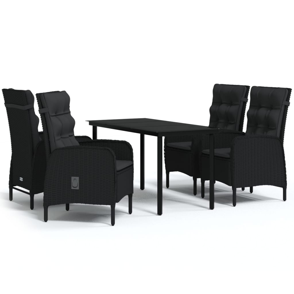 8720286913291_a_en_hd_1 vidaXL 5 Piece Garden Dining Set with Cushions Black - Image 2