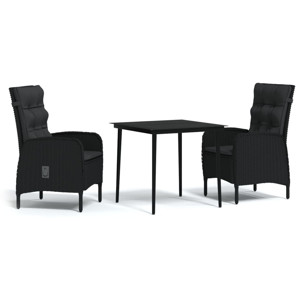 8720286913390_a_en_hd_1 vidaXL 3 Piece Garden Dining Set with Cushions Black - Image 2