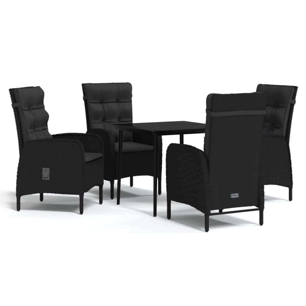 8720286913413_a_en_hd_1 vidaXL 5 Piece Garden Dining Set with Cushions Black - Image 2