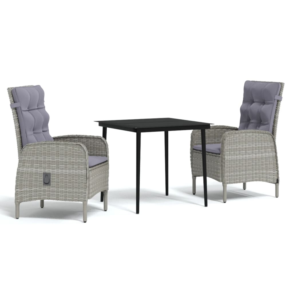 8720286913451_a_en_hd_1 vidaXL 3 Piece Outdoor Dining Set with Cushions Grey and Black - Image 2
