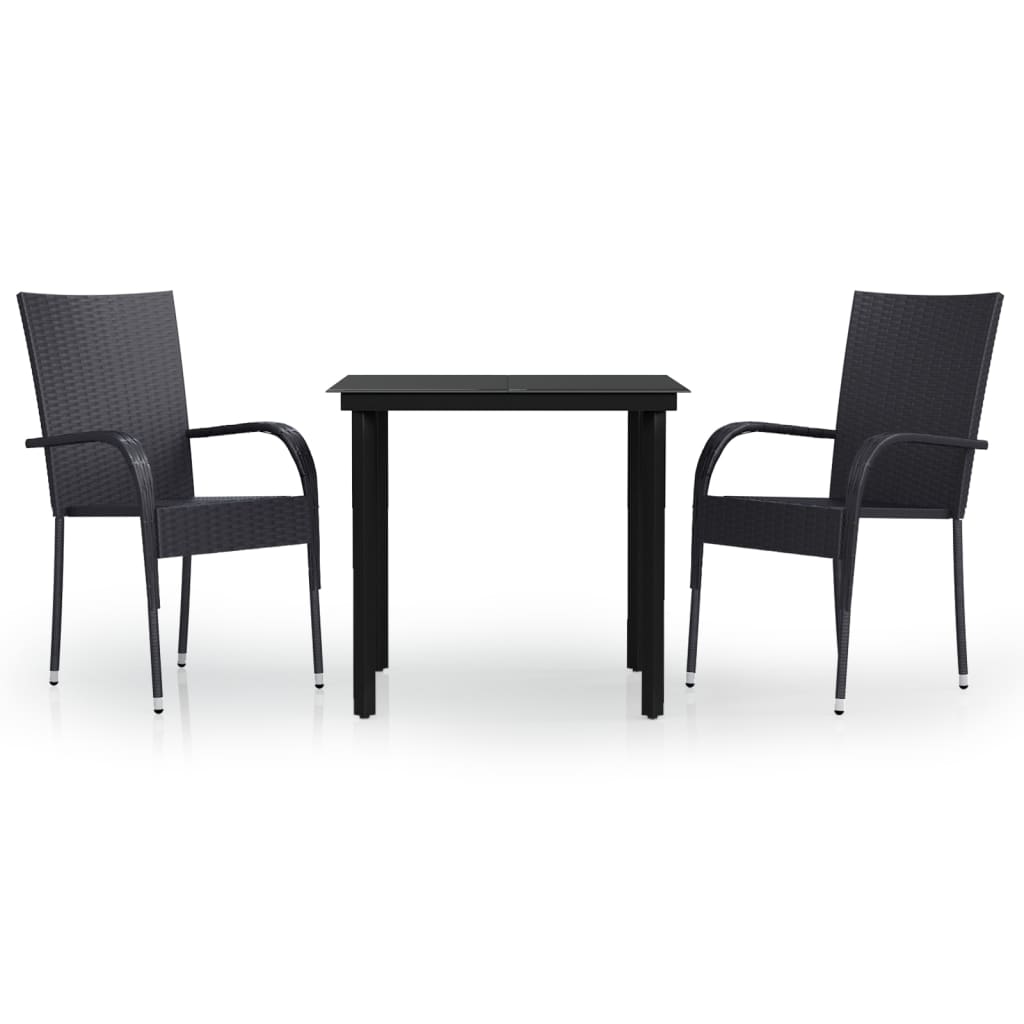 8720286913512_a_en_hd_1 vidaXL 3 Piece Outdoor Dining Set Black - Image 2