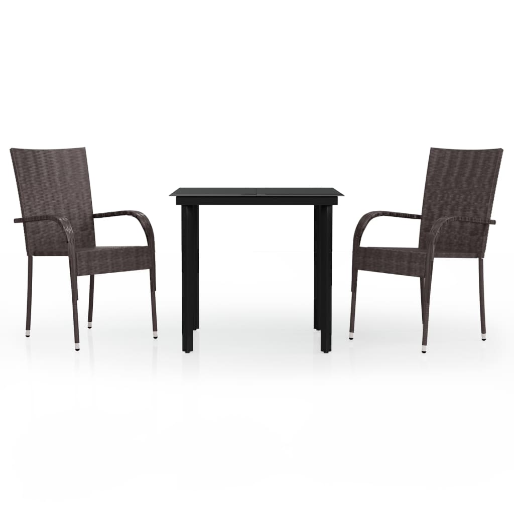8720286913574_a_en_hd_1 vidaXL 3 Piece Outdoor Dining Set Brown and Black - Image 2