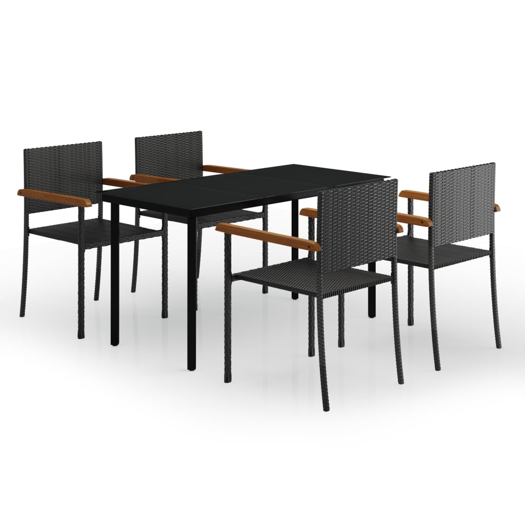 8720286913895_a_en_hd_1 vidaXL 5 Piece Garden Dining Set Black - Image 2