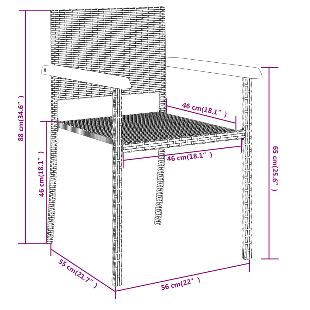 8720286913932_g_en_hd_5 vidaXL 3 Piece Garden Dining Set Black - Image 7