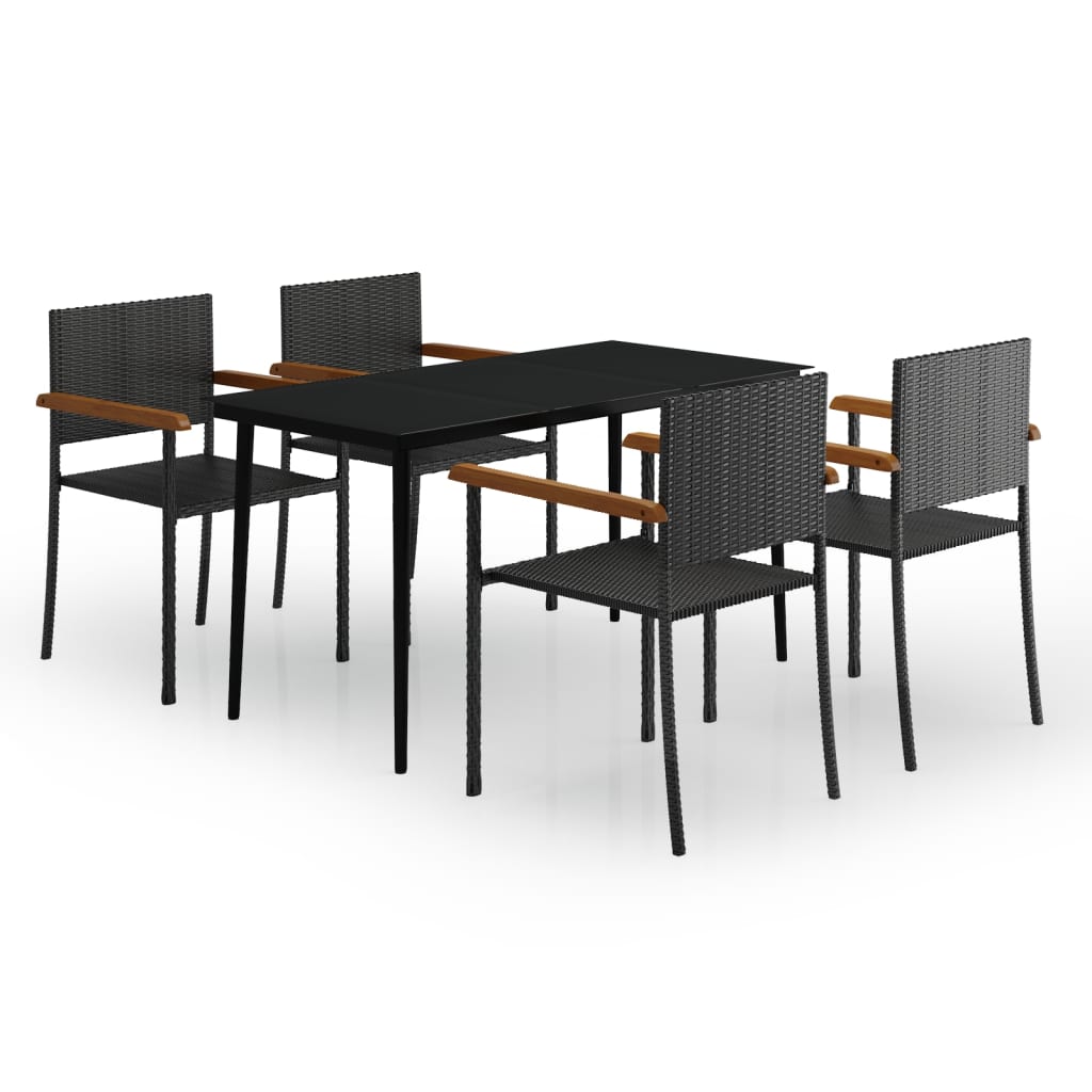 8720286913956_a_en_hd_1 vidaXL 5 Piece Garden Dining Set Black - Image 2