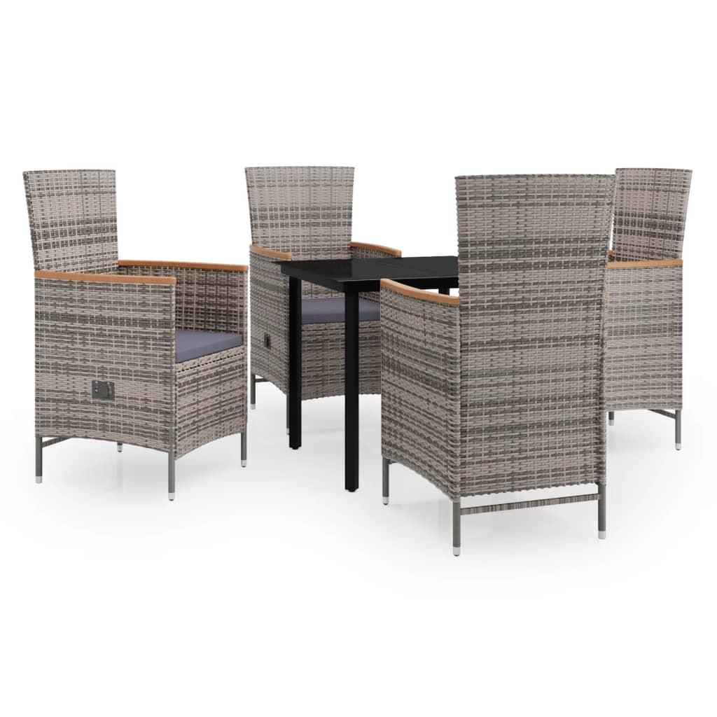 8720286914069_a_en_hd_1 vidaXL 5 Piece Garden Dining Set with Cushions Grey - Image 2