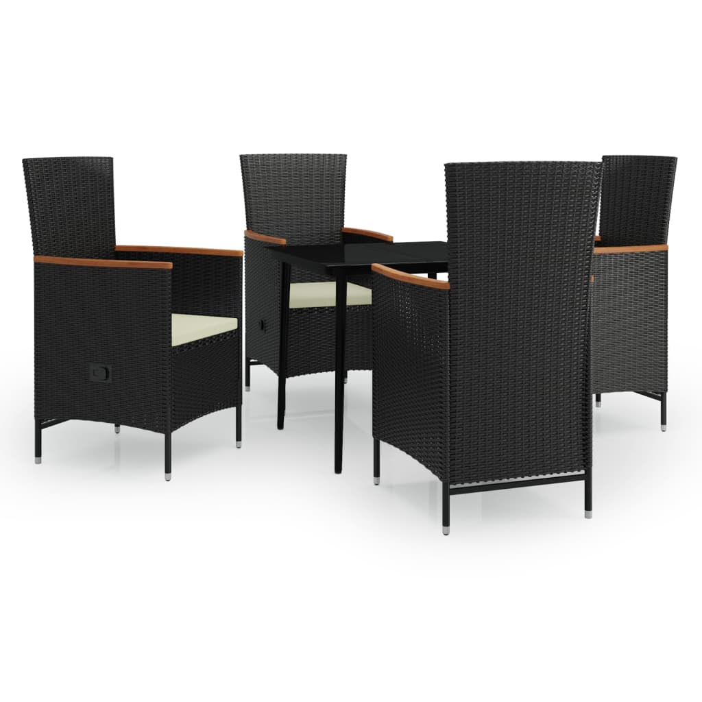 8720286914182_a_en_hd_1 vidaXL 5 Piece Garden Dining Set with Cushions Black - Image 2