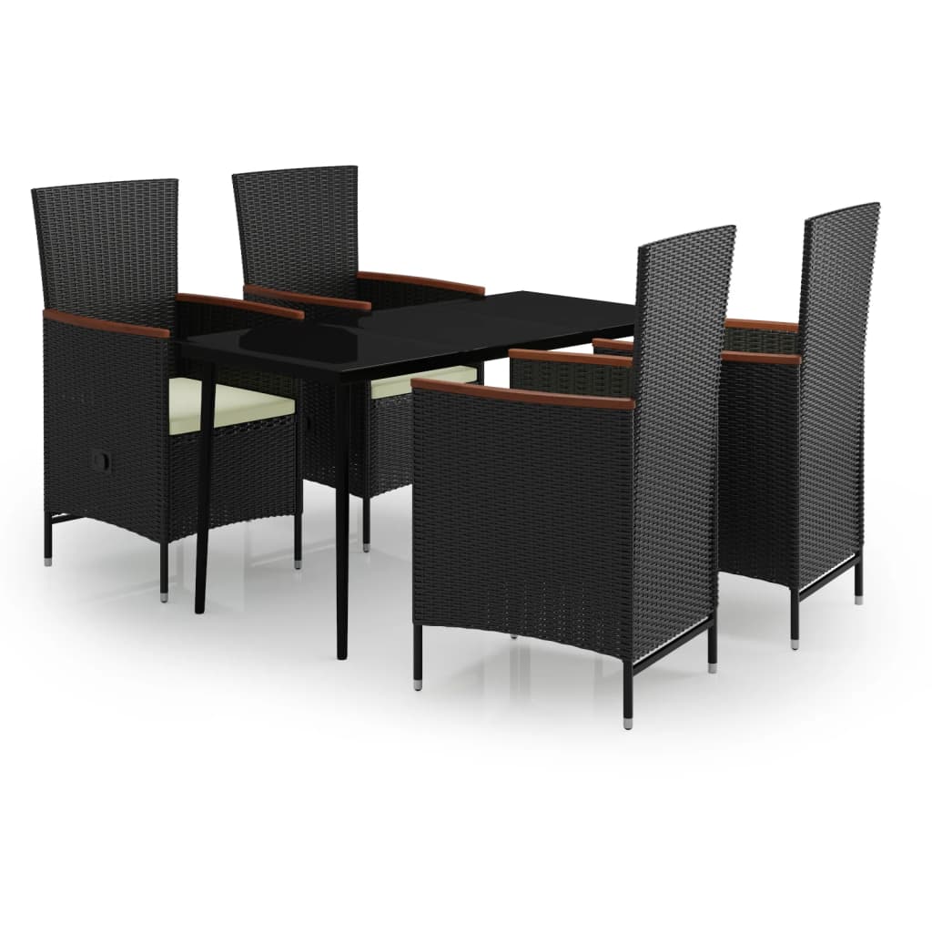 8720286914199_a_en_hd_1 vidaXL 5 Piece Garden Dining Set with Cushions Black - Image 2