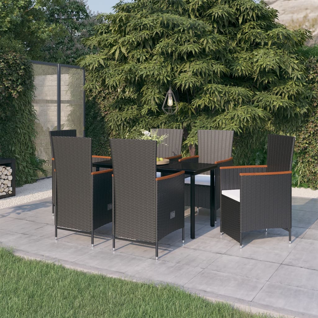 8720286914359_m_en_hd_1 vidaXL 7 Piece Garden Dining Set with Cushions Black - Image 1