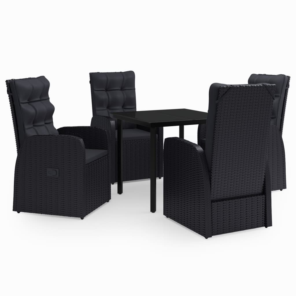 8720286914540_a_en_hd_1 vidaXL 5 Piece Garden Dining Set with Cushions Black - Image 2