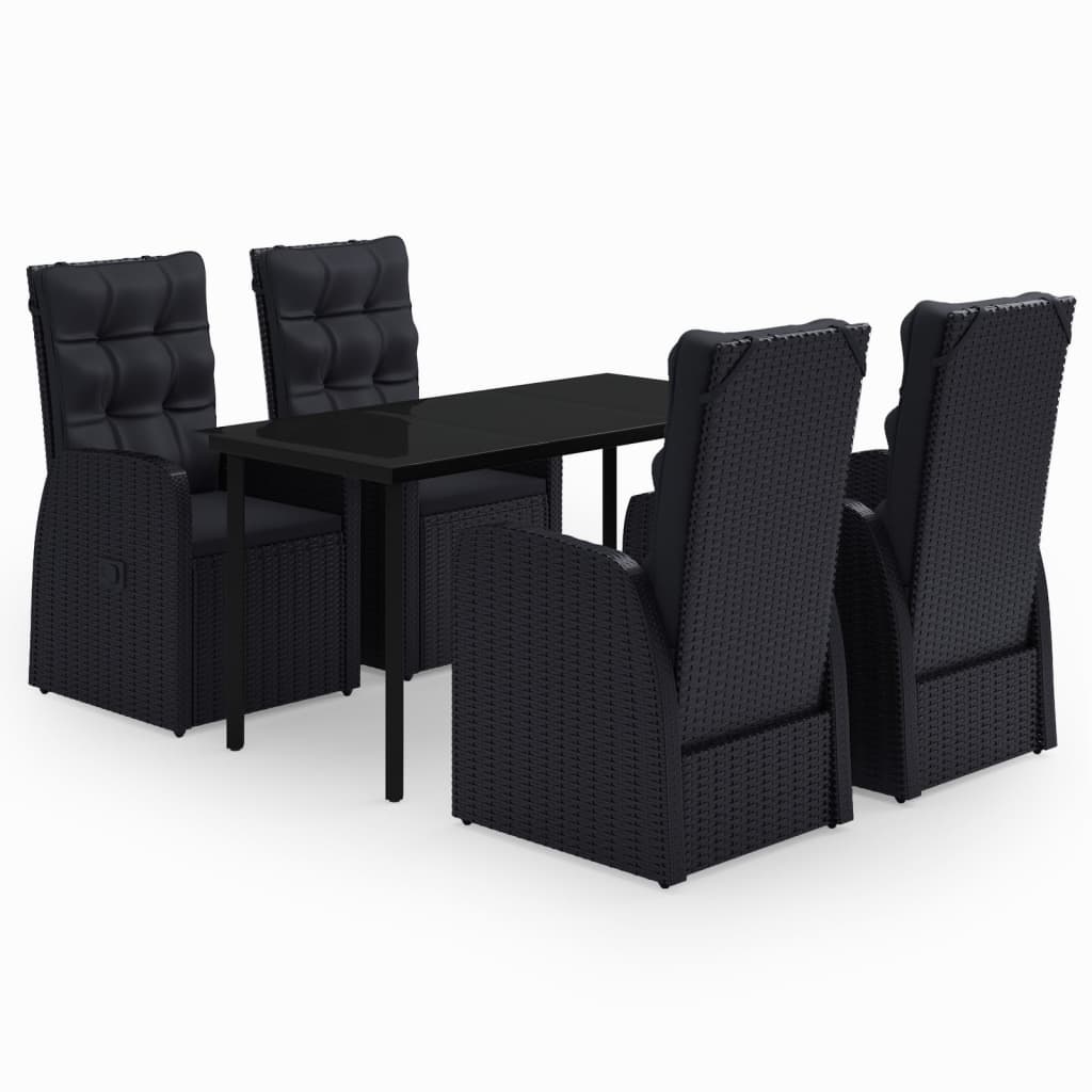 8720286914557_a_en_hd_1 vidaXL 5 Piece Garden Dining Set with Cushions Black - Image 2