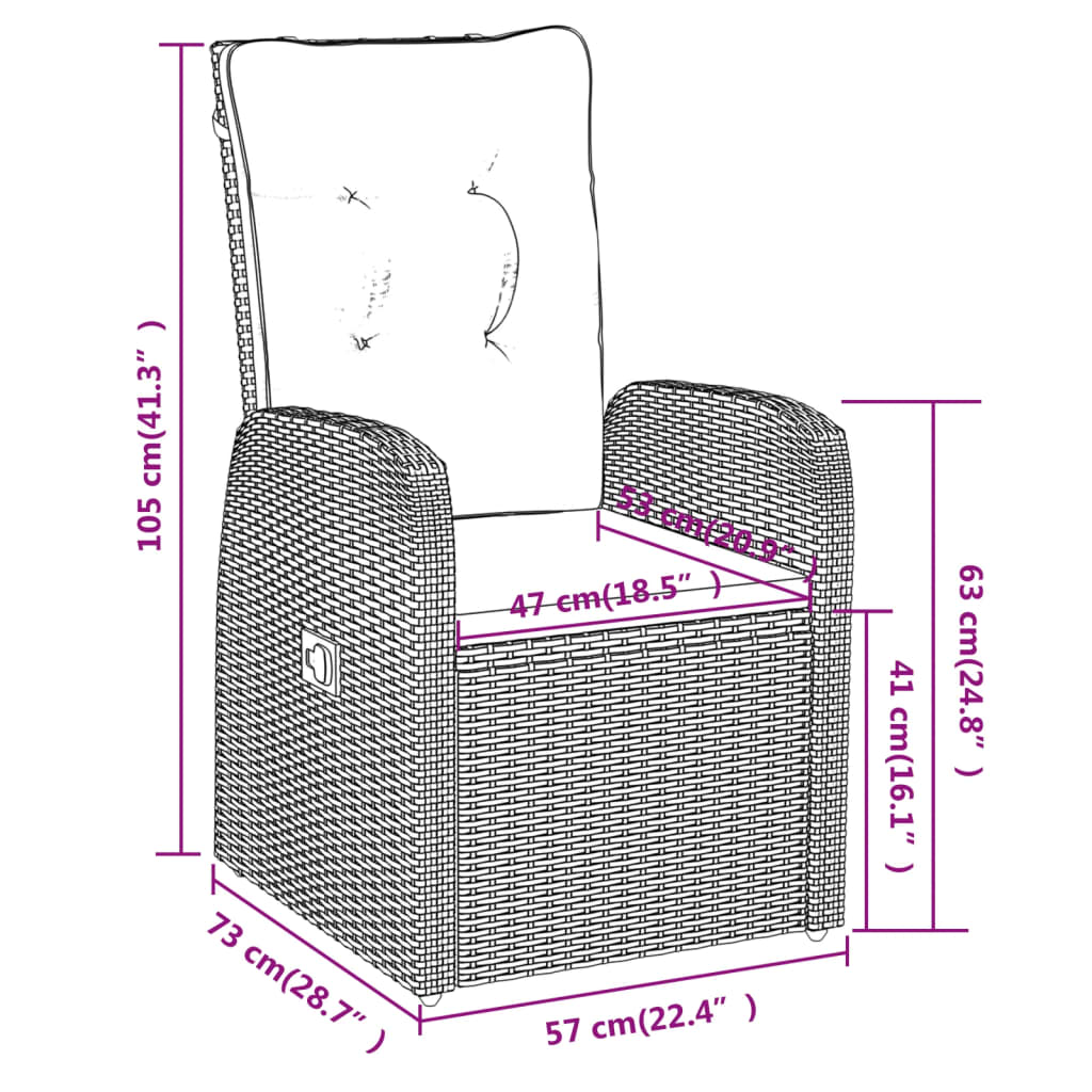 8720286914557_g_en_hd_9 vidaXL 5 Piece Garden Dining Set with Cushions Black - Image 11
