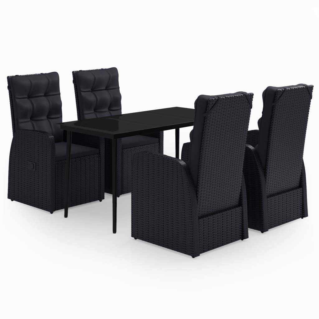 8720286914670_a_en_hd_1 vidaXL 5 Piece Garden Dining Set with Cushions Black - Image 2
