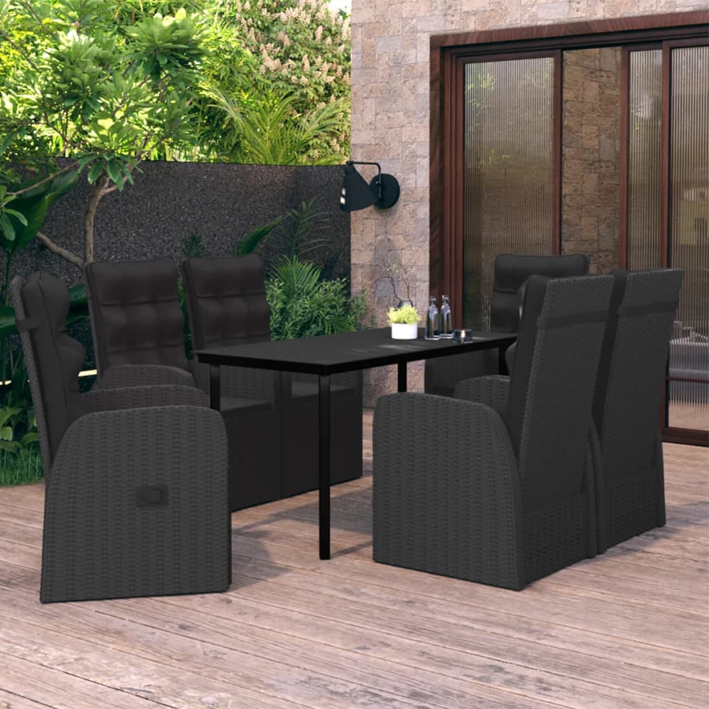 8720286914731_m_en_hd_1 vidaXL 7 Piece Garden Dining Set with Cushions Black - Image 1
