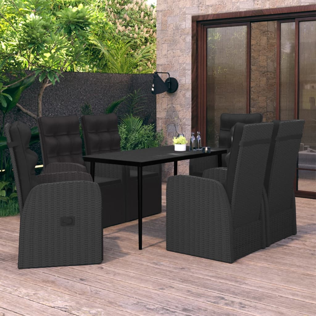 8720286914779_m_en_hd_1 vidaXL 7 Piece Garden Dining Set with Cushions Black - Image 1