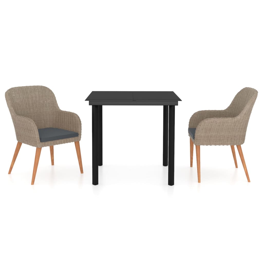 8720286914854_a_en_hd_1 vidaXL 3 Piece Garden Dining Set with Cushions Brown - Image 2
