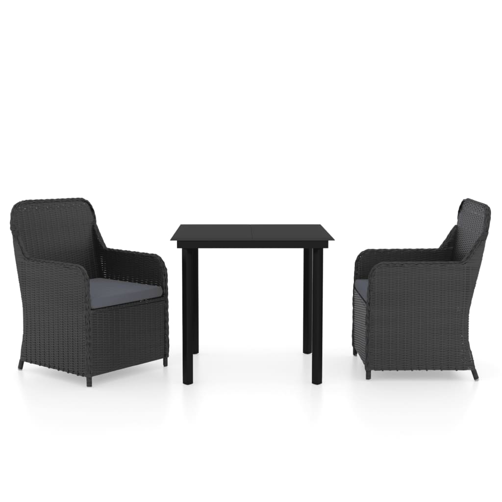 8720286915035_a_en_hd_1 vidaXL 3 Piece Garden Dining Set with Cushions Black - Image 2