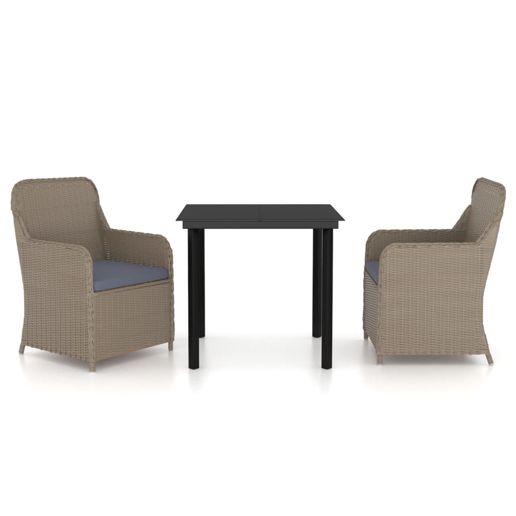 8720286915097_a_en_hd_1 vidaXL 3 Piece Garden Dining Set with Cushions Brown - Image 2