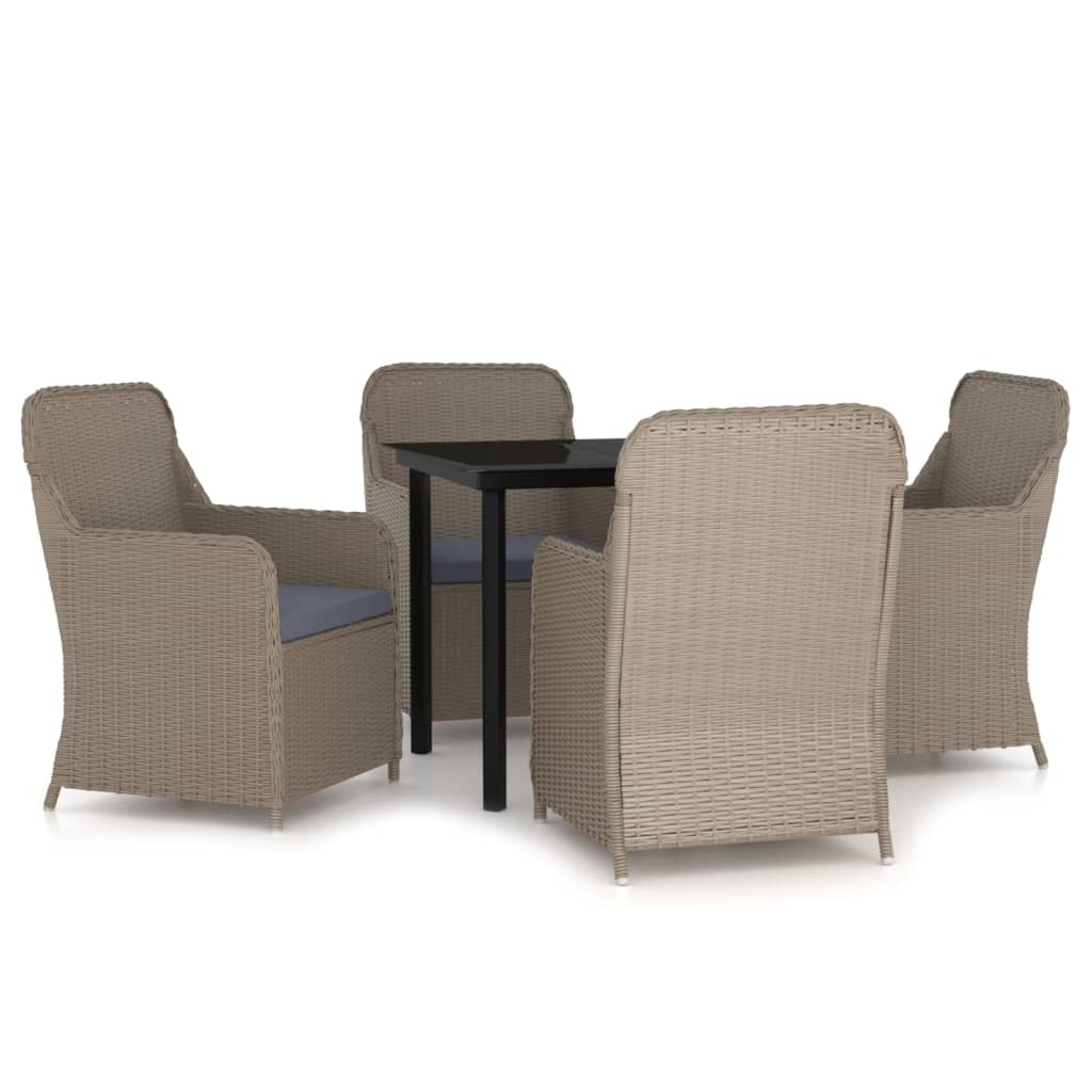 8720286915103_a_en_hd_1 vidaXL 5 Piece Garden Dining Set with Cushions Brown - Image 2