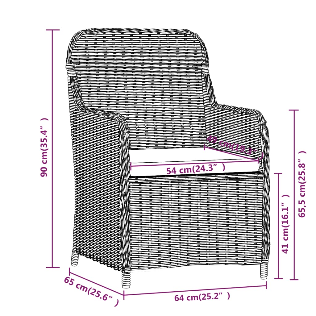 8720286915158_g_en_hd_5 vidaXL 3 Piece Garden Dining Set with Cushions Black - Image 7