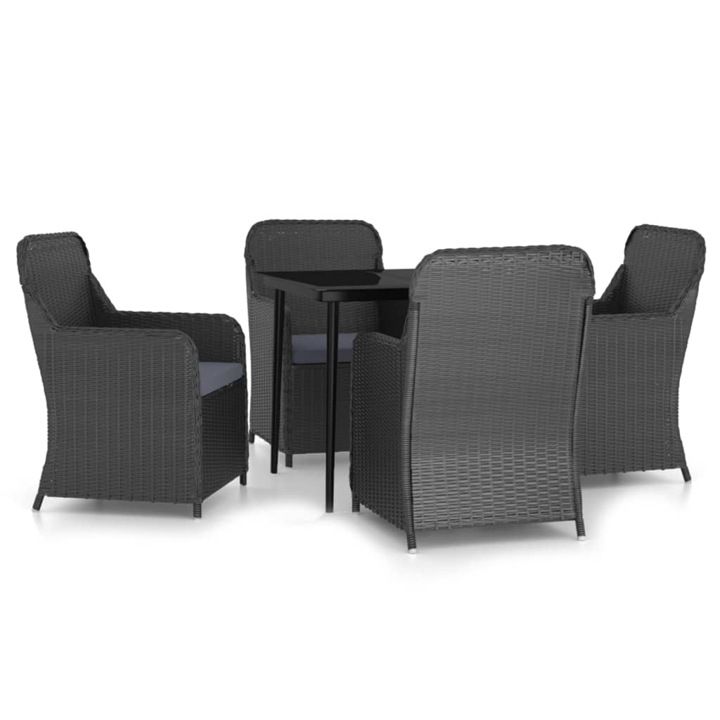 8720286915165_a_en_hd_1 vidaXL 5 Piece Garden Dining Set with Cushions Black - Image 2