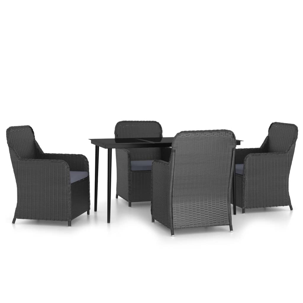 8720286915172_a_en_hd_1 vidaXL 5 Piece Garden Dining Set with Cushions Black - Image 2