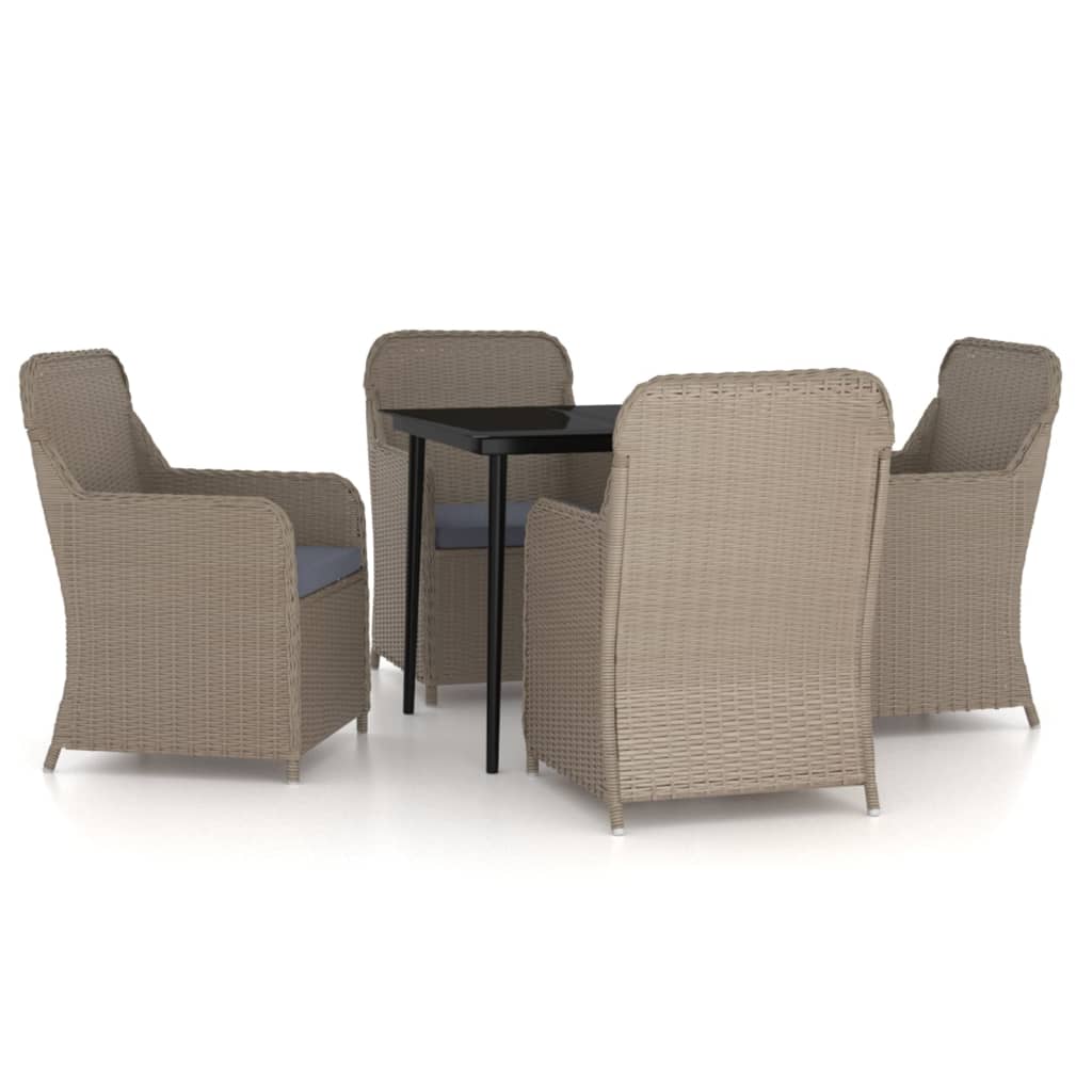 8720286915226_a_en_hd_1 vidaXL 5 Piece Garden Dining Set with Cushions Brown - Image 2
