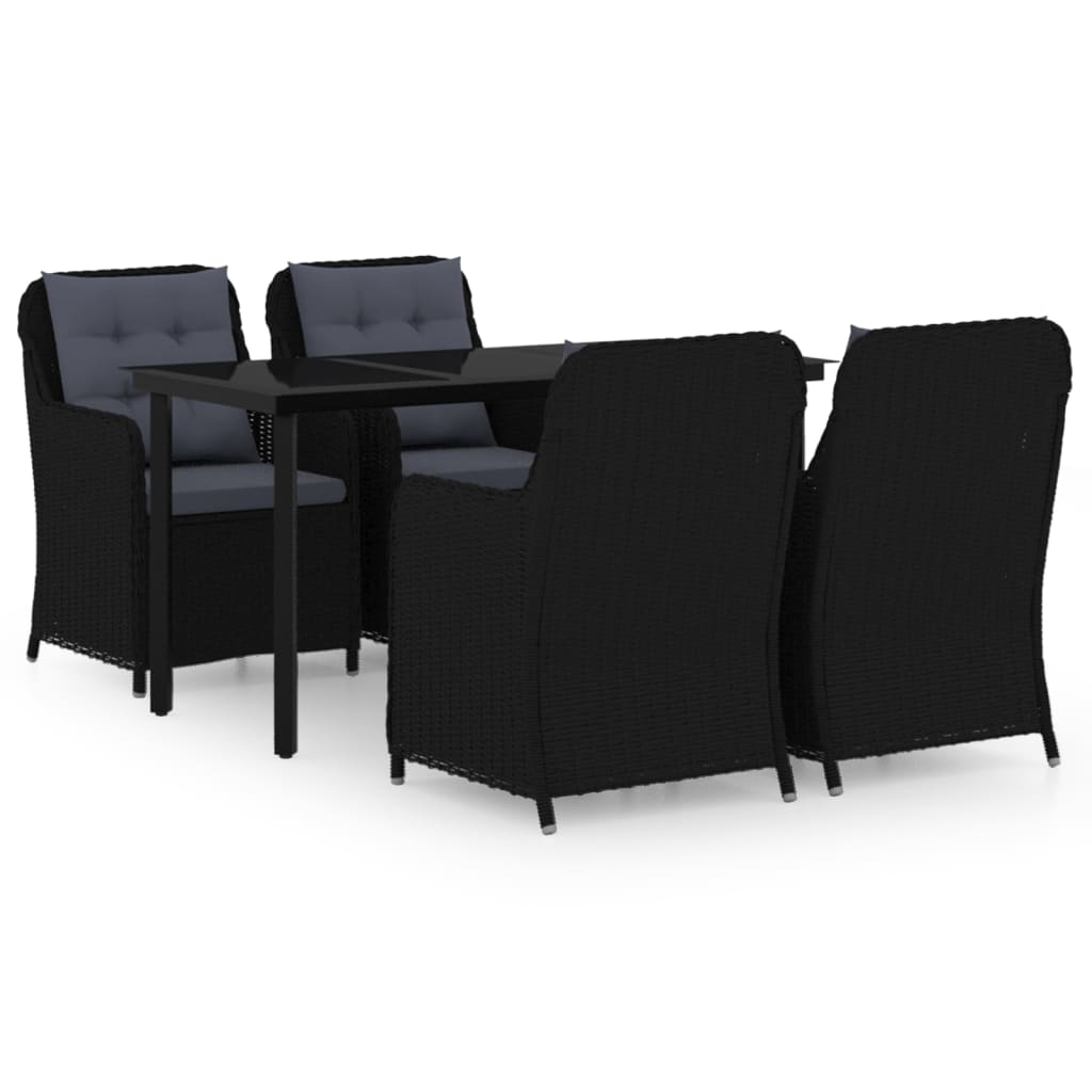 8720286915356_a_en_hd_1 vidaXL 5 Piece Garden Dining Set Black - Image 2