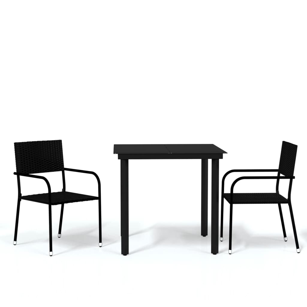 8720286915516_a_en_hd_1 vidaXL 3 Piece Garden Dining Set Black - Image 2