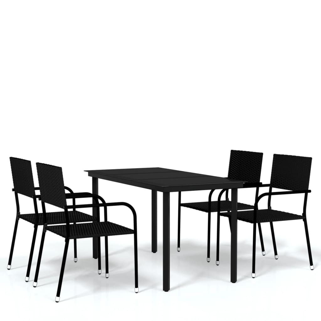 8720286915530_a_en_hd_1 vidaXL 5 Piece Garden Dining Set Black - Image 2
