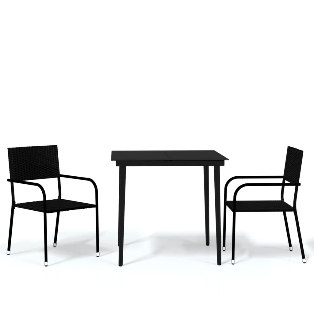8720286915639_a_en_hd_1 vidaXL 3 Piece Garden Dining Set Black - Image 2