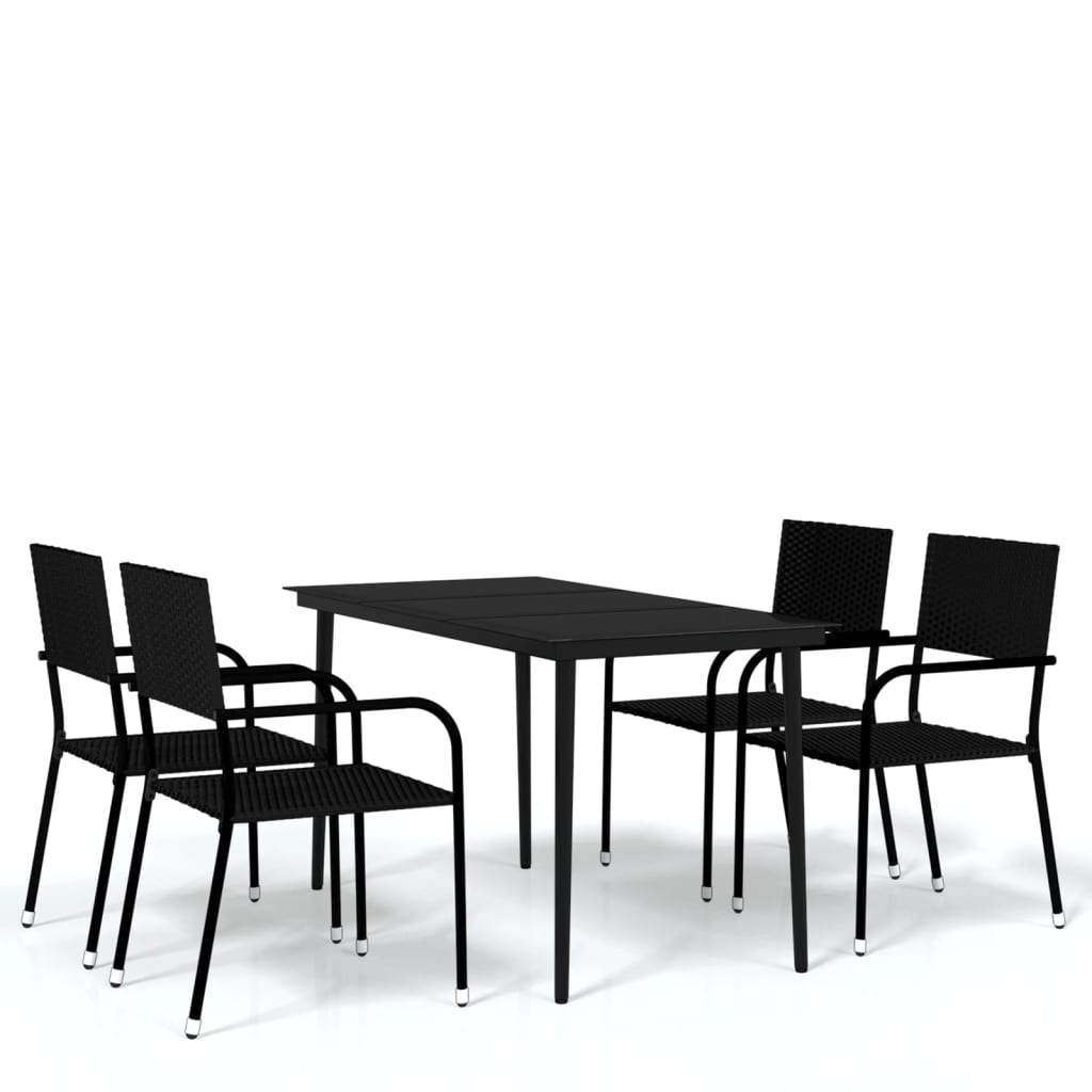 8720286915653_a_en_hd_1 vidaXL 5 Piece Garden Dining Set Black - Image 2