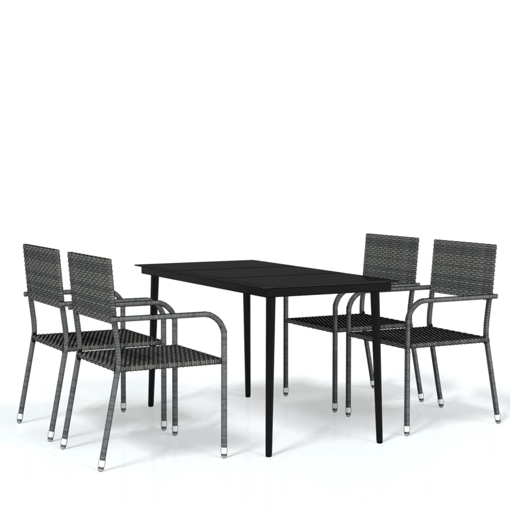 8720286915714_a_en_hd_1 vidaXL 5 Piece Garden Dining Set Grey - Image 2