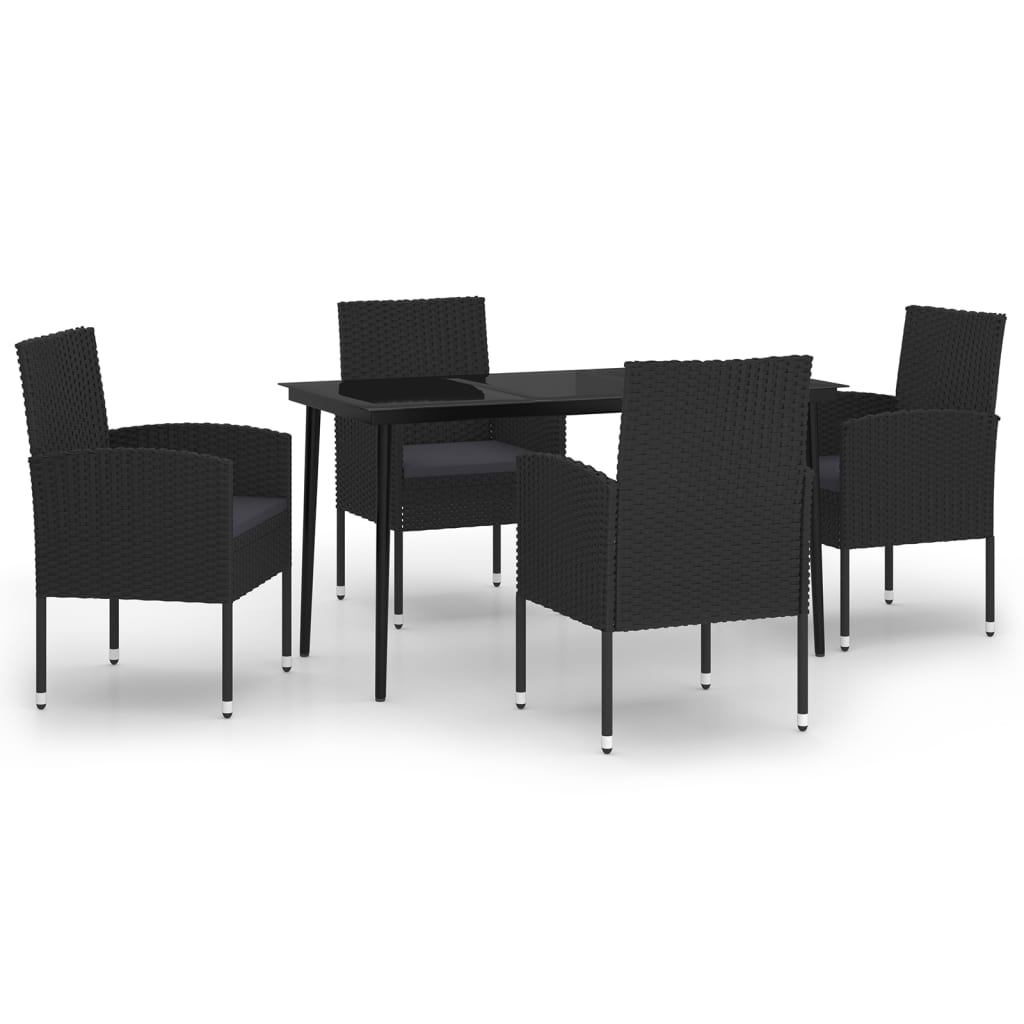 8720286916070_a_en_hd_1 vidaXL 5 Piece Garden Dining Set Black - Image 2