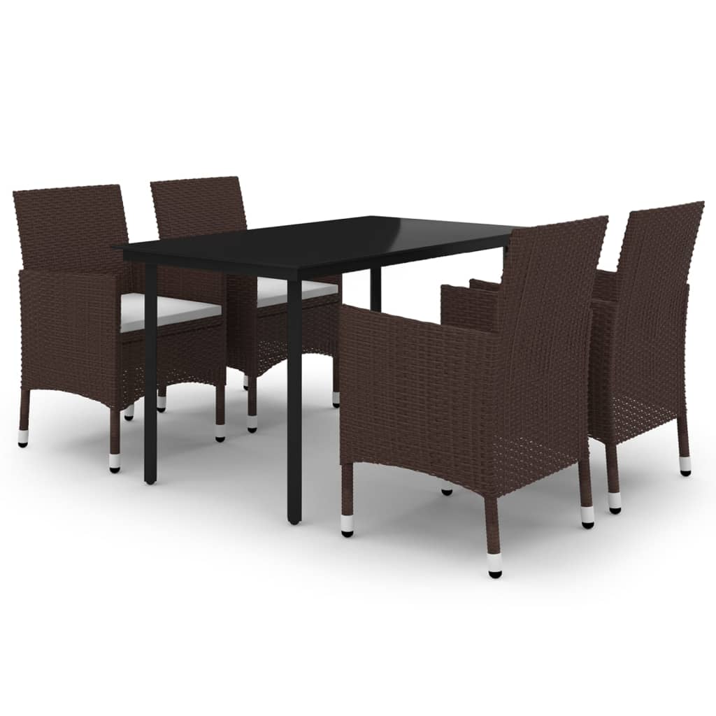 8720286916490_a_en_hd_1 vidaXL 5 Piece Garden Dining Set Poly Rattan and Glass - Image 2