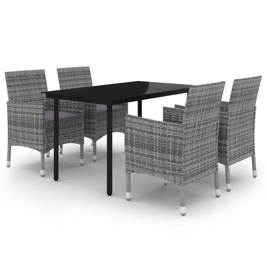 8720286916674_a_en_hd_1 vidaXL 5 Piece Garden Dining Set Poly Rattan and Glass - Image 2