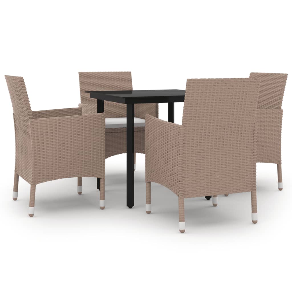 8720286916780_a_en_hd_1 vidaXL 5 Piece Garden Dining Set with Cushions Poly Rattan and Black - Image 2