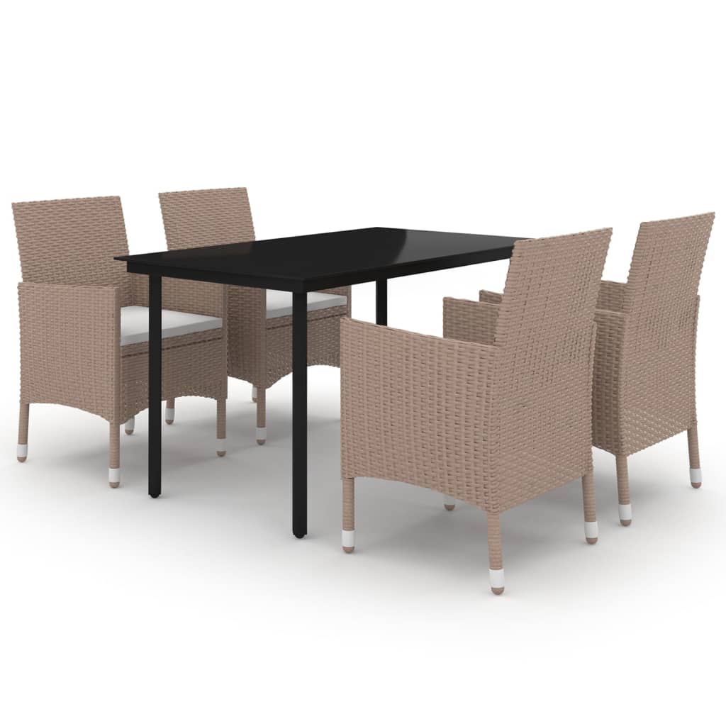 8720286916797_a_en_hd_1 vidaXL 5 Piece Garden Dining Set with Cushions Poly Rattan and Glass - Image 2