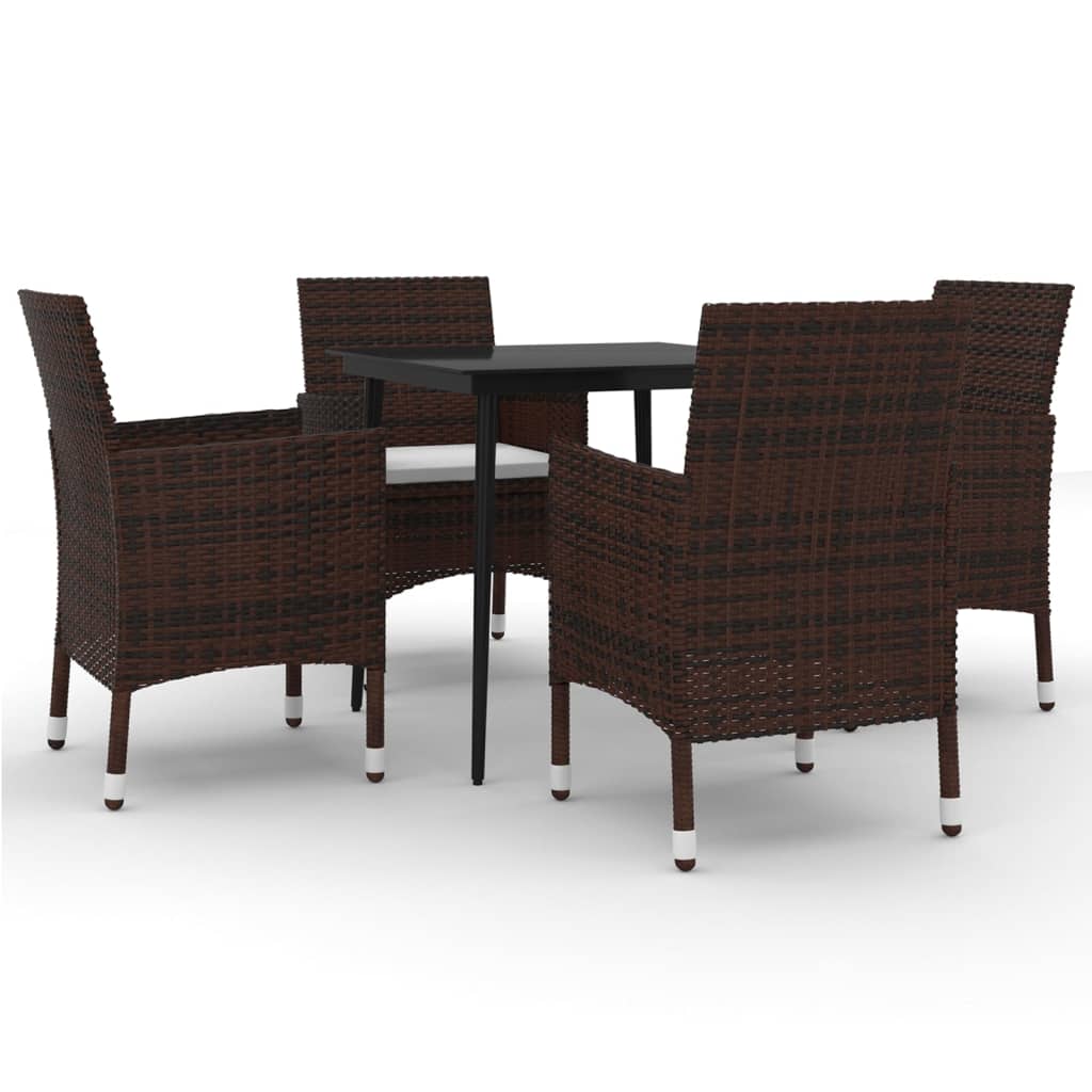 8720286916964_a_en_hd_1 vidaXL 5 Piece Garden Dining Set with Cushions Poly Rattan and Glass - Image 2