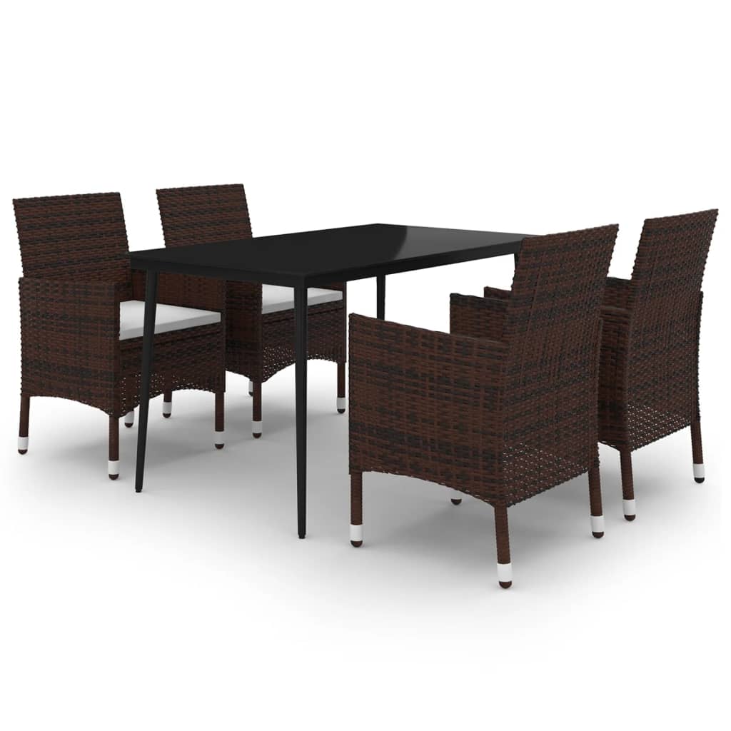 8720286916971_a_en_hd_1 vidaXL 5 Piece Garden Dining Set with Cushions Poly Rattan and Glass - Image 2