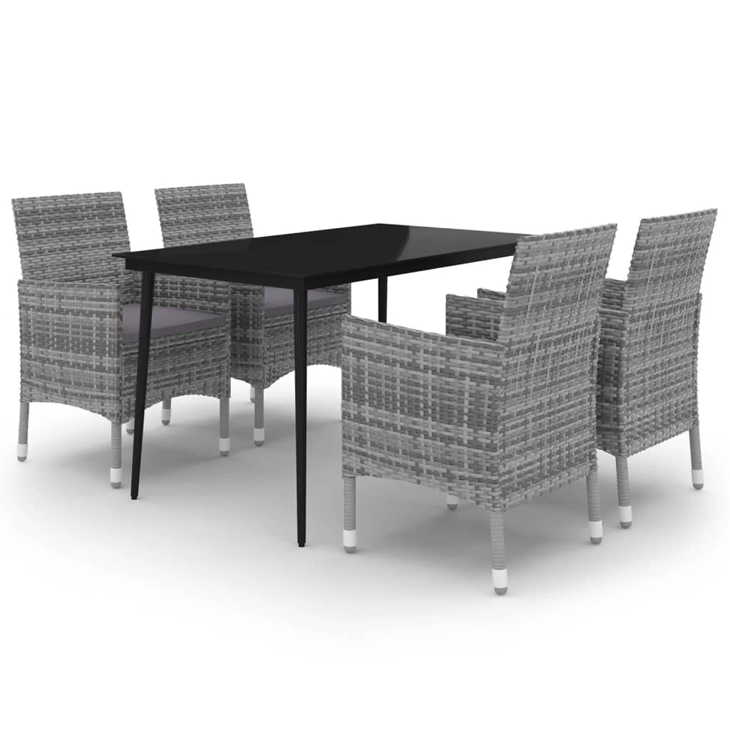 8720286917152_a_en_hd_1 vidaXL 5 Piece Garden Dining Set with Cushions Poly Rattan and Glass - Image 2